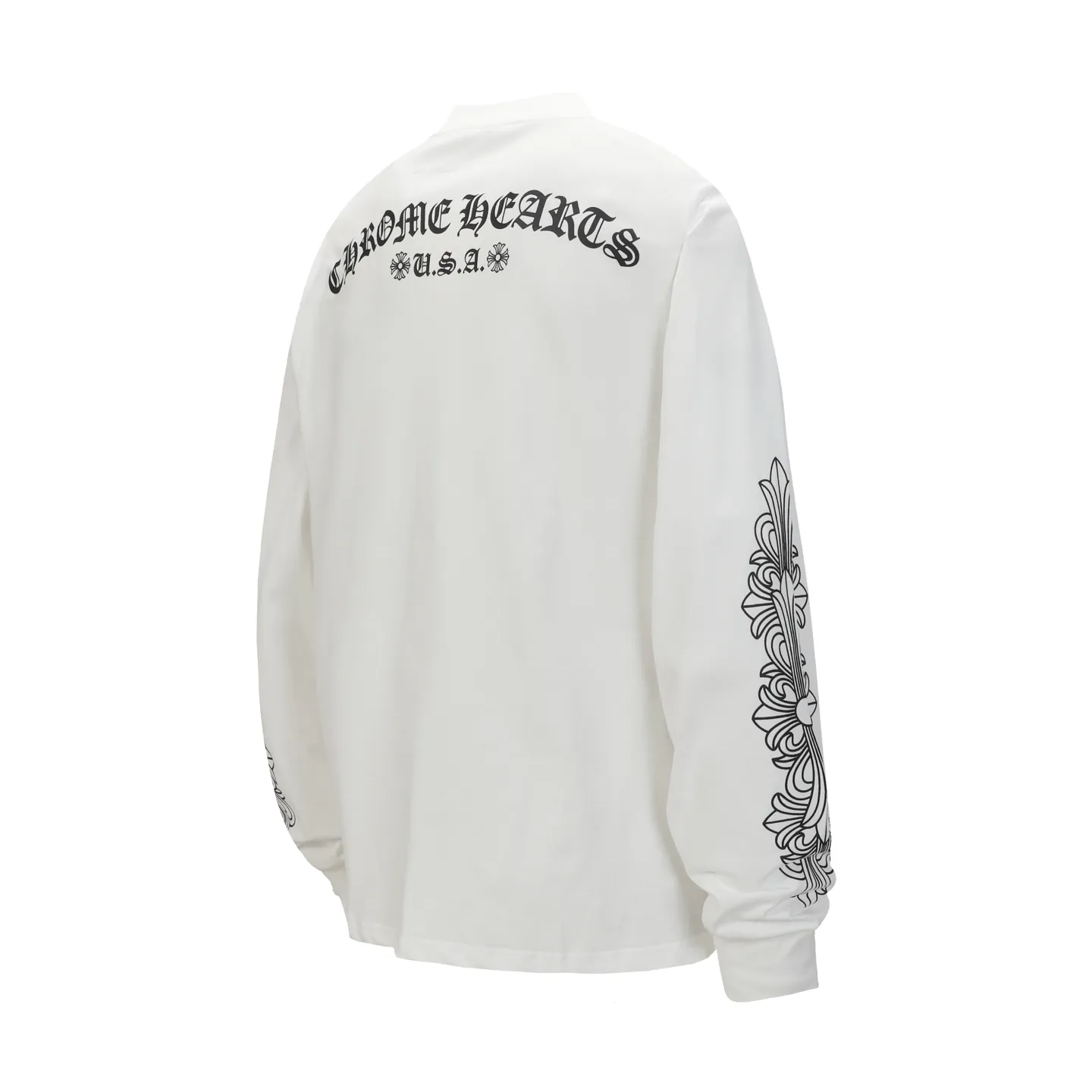 P150 -Chrome Hearts/Chrome Hearts 23ss scroll simple Sanskrit letters popular long-sleeved T-shirt -High weight, high density and high quality. The wool is soft, delicate and skin-friendly. It feels soft and silky. It has excellent warmth and skin-friendly properties.